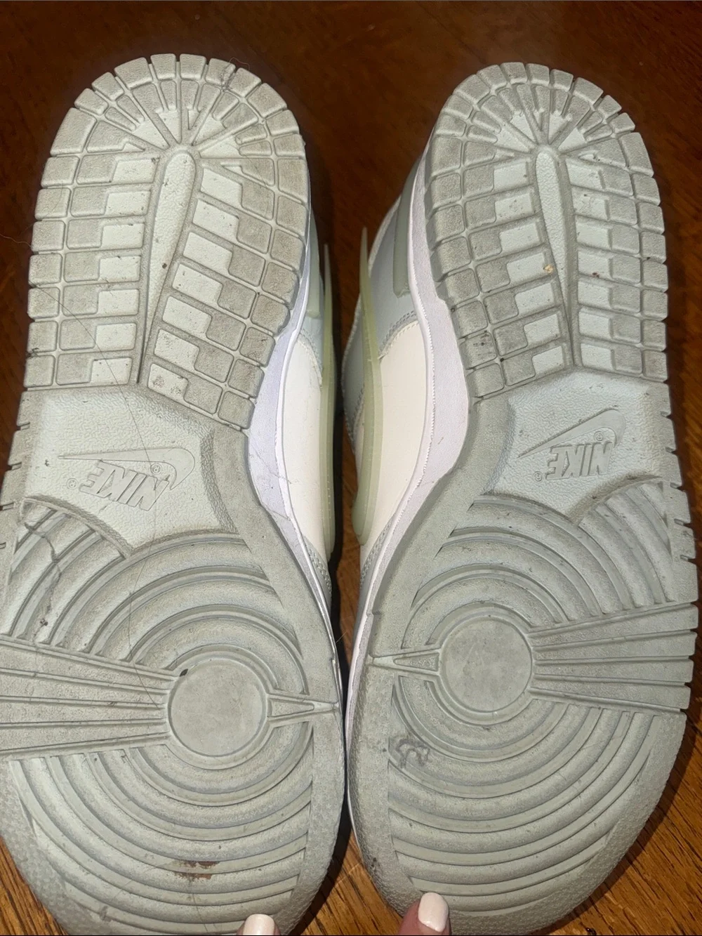 Nike Women’s Low-Top Sneakers in Light Gray and White with Pale Green Accents